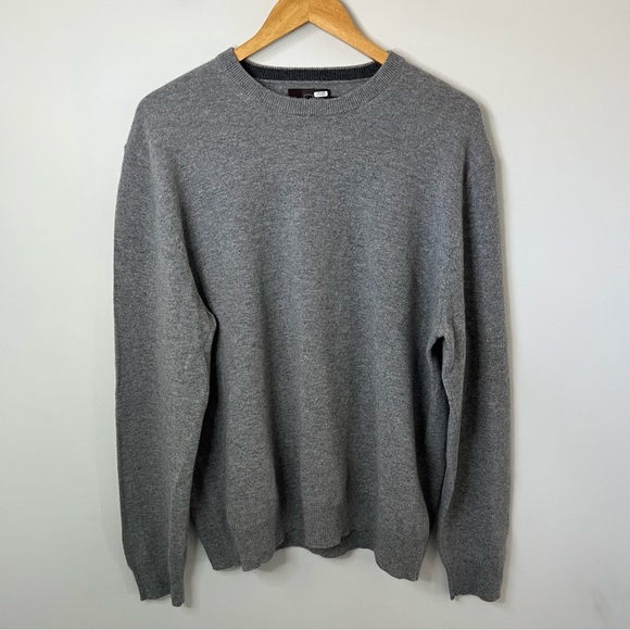 Black Brown 1826 Cashmere Sweater Mens XL Gray Crewneck Long Sleeve Pullover  tourism.sg.gov.lk